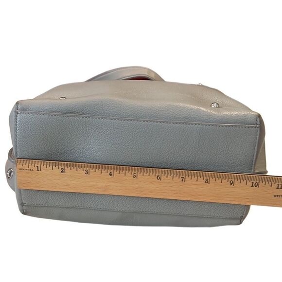 Rebecca Minkoff Megan Gray Leather Adjustable Strap Crossbody Bucket Bag - Picture 9 of 12